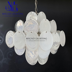 Lámpara de Araña de Cristal de Murano de Lujo, Estilo Medieval Francés, Cuadrada, con Capas Blancas en Forma de Nube, para Techos Altos, Villas y Hoteles - Product Image 3