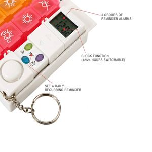 Venta al por Mayor Nuevo Producto Organizador de Pastillas Eléctrico Inteligente de 28 Compartimentos para 7 Días con Llavero - Product Image 2