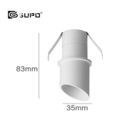 GUPO 24V 2W Mini spot encastré anti-éblouissement à coupelle profonde et corps long pour vitrine de bijoux et vitrine de musée