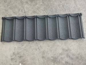 Tuiles de toiture en métal revêtues de pierre gris anthracite, aspect <span class=keywords><strong>ardoise</strong></span>, poids réduit, avec pignon pour toiture de villa complexe - Product Image 4