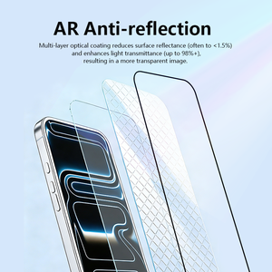 ฟิล์มกระจกนิรภัย OEM 2.5D 9H ป้องกันแสงสะท้อน/ป้องกันรอยขีดข่วน สำหรับ iPhone 17 Pro Max ความโปร่งใสสูง ป้องกันรอยนิ้วมือ - Product Image 2