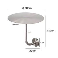 Table à manger murale ronde en acier inoxydable, mobilier de salle à manger, petite table basse ronde en métal, table à manger suspendue d'extérieur