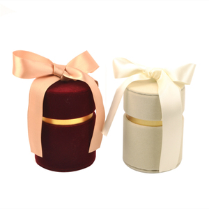 Custom Luxury High-end Round Velvet Gift Box Packaging Small Box for <strong>Wedding</strong> Favors Candied <strong>Packing</strong> with Ribbon - Product Image 4