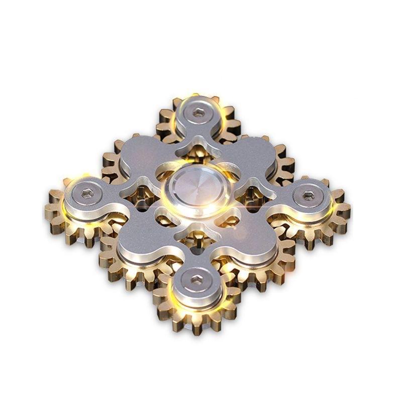 Nine-Tooth Linked Hand Spinner for Mechanical Gear Alloy and Plastic Anti Stress Fidget Toy
