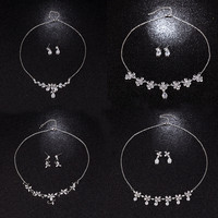 Ensemble de colliers de boucles d'oreilles en cuivre de style vintage pour femmes Accessoires de mariée classiques avec zircon cubique pour les fêtes et les mariages