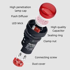 Luces indicadoras de panel, lámpara piloto led 220, 24V DC, lámpara de señal de equipo eléctrico para AC/DC12V 48V 380V - Product Image 5