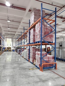 Blue Steel Mezzanine <b>Rack</b> 3 Layer Adjustable Industrial Storage Shelf System Powder Coated Heavy Duty Warehouse Racking - Product Image 2