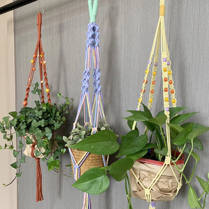 Couleur personnalisée macramé plante cintre décoration murale pour jardin à la main porte-plante décor Boho décor à la maison <span class=keywords><strong>Pot</strong></span> <span class=keywords><strong>de</strong></span> <span class=keywords><strong>fleur</strong></span> EH2504068 - Product Image 5