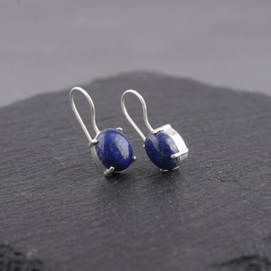 Nouveauté 2026 Boucles d'oreilles pendantes en pierre précieuse lapis-lazuli bleu de créateur, plaqué argent sterling 925, luxe unisexe - Product Image 6