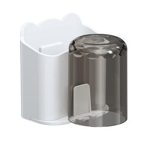 ชุดที่วางแปรงสีฟันติดผนังพลาสติกที่บีบยาสีฟันชั้นเก็บของในห้องน้ำดีไซน์ทรงกลมไม่ต้องเจาะ - Product Image 1