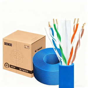 Cavo di Comunicazione DENIXI in Rame Senza Ossigeno di Alta Qualità, 100M 305M CAT6 CAT6A, PVC / <span class=keywords><strong>LSZH</strong></span> per Distribuzione Interna - Product Image 1