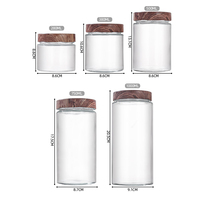 Vente en gros 280ml 380ml 500ml ml Confiture Fromage Bocaux en verre de stockage des aliments avec couvercle en métal à grain de bois pour la cuisine à domicile