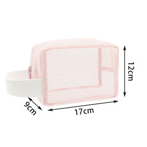 Portable séchage rapide fourre-tout fermeture éclair trousse de toilette organisateur sac Gym voyage Camping natation plage maille sac de douche - Product Image 3