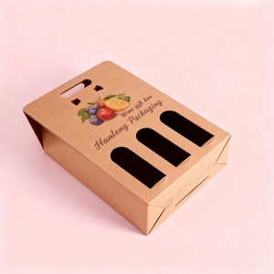 Tái Sử Dụng Kraft Giấy Handmade Đồ Uống Hộp Giấy Hot Bán Bia Rượu Vang Đỏ Mang Hộp 1/ 2 / 3 Chai Rượu Sâm Banh Hộp - Product Image 2