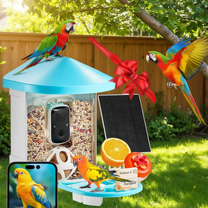 Mangeoire à oiseaux avec caméra 2K HD, alimentation solaire, fixation suspendue, mangeoire intelligente avec identification des espèces - Product Image 2