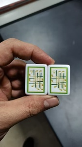 Nouvelles Tuiles de Mahjong Américain de Luxe Personnalisées en Acrylique à 4 Couches, Motif Écaille de Tortue <span class=keywords><strong>Vert</strong></span> et Blanc, pour Club de Golf et Mahjong The Master Golf - Product Image 4