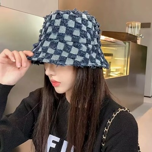 Fashion Casual Denim Plaid Fisherman <b>Hat</b> <b>Women</b> Street Style Hip Hop Cowboy Bucket <b>Hat</b> Travel Daily Sunshade - Product Image 3