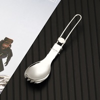 Kit de survie en plein air vaisselle pique-nique Camp sac à dos couverts pli couteau cuillère en acier inoxydable ensemble d'ustensiles Combo Spork fourchette