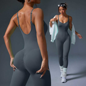 <span class=keywords><strong>Tuta</strong></span> Intera da Donna Semplice con Spalline Sottili, Schiena Scoperta, Effetto Modellante e Sollevamento Fianchi, <span class=keywords><strong>Aderente</strong></span>, Senza Cuciture, per Yoga e Streetwear - Product Image 5