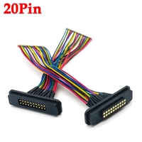 Connecteur magnétique DC Pogo Pin 12 broches 20 broches 2A, mâle-femelle, avec câble, prise d'alimentation DC à ressort avec bornes