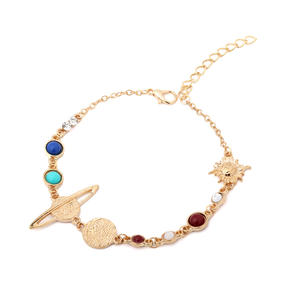 Pulsera con dijes de constelaciones, aleación de zinc, incrustaciones de turquesa, regalo unisex, joyería - Product Image 5