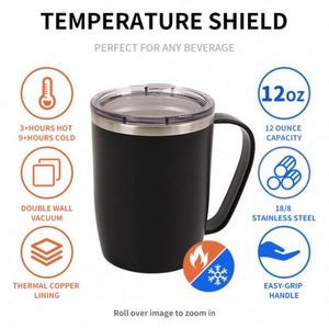 Tasses à café en gros pour sublimation, tasses à cappuccino et à crème glacée en acier inoxydable avec cuillère, idéales pour les voyages - Product Image 3
