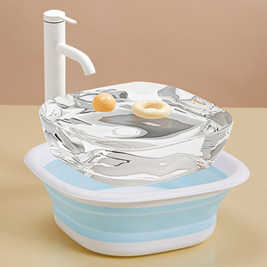 Foldable Plastic Washbasin Square Portable <b>Basin</b> For Household Travel Laundry Use - Product Image 1