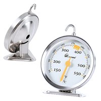Termometer Oven Dial Besar Tanpa Baterai, Pengukur Suhu Oven Bahan Stainless Steel dengan Gantungan dan Penyangga untuk Memanggang & Memasak