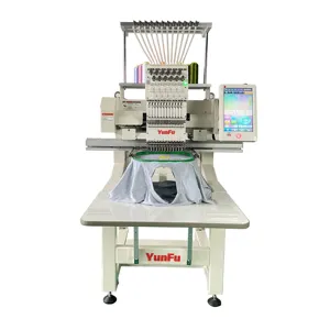 C-type 400*600mm single head 12 15 needles textile t-shirt and cap embroidery machine