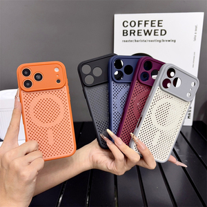 เคสแม่เหล็กแบบตาข่ายระบายความร้อนสำหรับ iPhone 18 17 16 15 14 Plus 13 Pro Max  วัสดุ PC แข็ง ป้องกันแรงกระแทก - Product Image 6