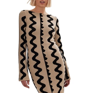 New Arrival Fashion Custom Wide Sleeve Knitted <strong>Maxi</strong> <strong>Dress</strong> Flared Long Sleeves Bodycon Women's <strong>Dress</strong> Spring Autumn Casual Wear - Product Image 3