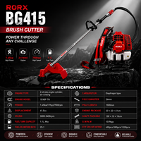 Débroussailleuse à dos monocylindre en aluminium RORX BG415 42cc 1.9HP |   Débroussailleuse professionnelle 2 temps, largeur de