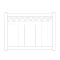 PVC-schuttingpaneel met traliewerk - milieuvriendelijk, duurzaam, UV-bestendig, waterdicht, voor buiten, beveiligingsschutting, 1,8m hoog x 2,4m breed