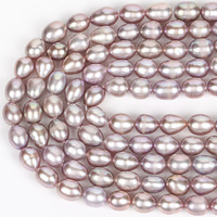 Perles d'eau douce naturelles de 6-7 mm, forme de riz violet, perles en vrac pour la fabrication de bijoux, bracelets, colliers, accessoires DIY