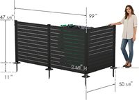 Paravent d'extérieur avec poteaux en aluminium, kit de clôture pour poubelle, idéal pour jardin et patio extérieur