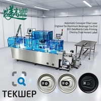 Marqueur laser à fibre automatique en ligne pour le marquage de couvercles de canettes en aluminium, avec codes GS1 et DataMatrix, pour Chestny Znak Honest Label