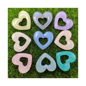 Resin Charms Hollow Heart Frame Flat Back Cabochon Scrap Booking For Phone Decor Parts DIY Hair Bows Jewelry Crafts Accessories