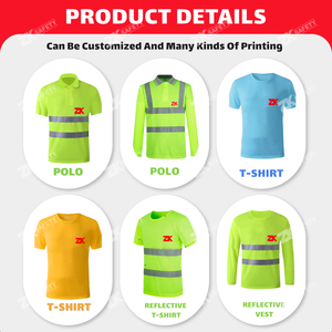 視認性の高い半袖<span class=keywords><strong>Hi</strong></span> <span class=keywords><strong>Vis</strong></span>ワークシャツ安全反射Tシャツ - Product Image 5