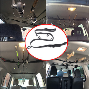 Support de canne à pêche avec sangles en nylon noir à 2 rayures pour le rangement des cannes à pêche dans la voiture - Product Image 1