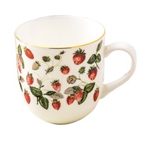 Mug à café en céramique fine de Chine, design fraise, réutilisable, grande capacité, idéal pour les cafés et les entreprises – Fabrication chinoise