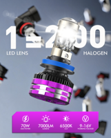 Ampoules de phare LED JHS Mini Lens 70W 7000LM, faisceau haut et bas H4 6000K, étanches, Canbus, remplacement de phares, feux de conduite automobile