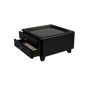 DS Rectangle Modern High Gloss Black 2-Layer Crafted Storage Customized <b>Wood</b> <b>Jewelry</b> Gift <b>Box</b> - Product Image 2