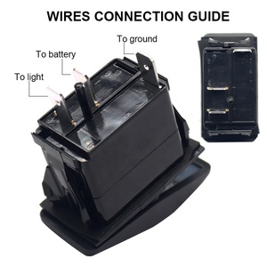 ATV 3Pin Rocker Switch Toggle ON-Off Barra de luz <span class=keywords><strong>LED</strong></span> Botón pulsador con luces de respaldo para vehículos todoterreno - Product Image 4