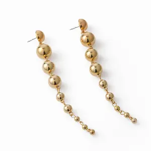 Hot New Metal Earrings Jewelry Big And Small Size Bead Earrings Fashion Women Earring