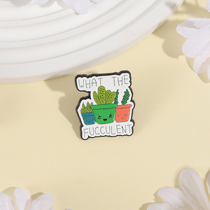 Sming Pins WHAT the Cactus Esmalte Pins Custom Desert Cactus FUCCULENT Broches Insignias <span class=keywords><strong>de</strong></span> solapa Ropa Planta Joyería Regalo - Product Image 3