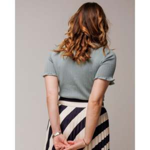 Heyfoo Women's Ribbed Knit <b>Silk</b> and Cotton Celeste Shrug Floral Pattern Winter and Fall Fashionable <b>Cardigan</b> Front Logo - Product Image 6