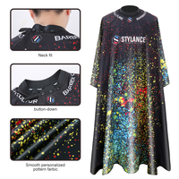 Service OEM, vente en gros, logo personnalisé, capes de coiffeur noires imperméables, capes de coupe de cheveux de haute qualité