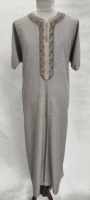 Meilleure vente TR brillant grand col rond en dentelle Maroc Thobe avec col mode Qatar Robe combinaison