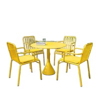 Ensemble de meubles de patio décontractés de style nordique, résistant aux intempéries et au soleil, tables et chaises en métal pour cafés, balcons, jardins