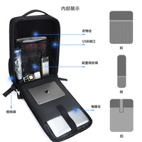 Kustomisasi Hanya Tas Ransel Kasual Unisex Berkapasitas Besar Bahan Denim Keras Model Baru Lintas Batas, Trendi Keren, untuk Laptop Gaming 15,6 inci, Dilengkapi Port USB Eksternal